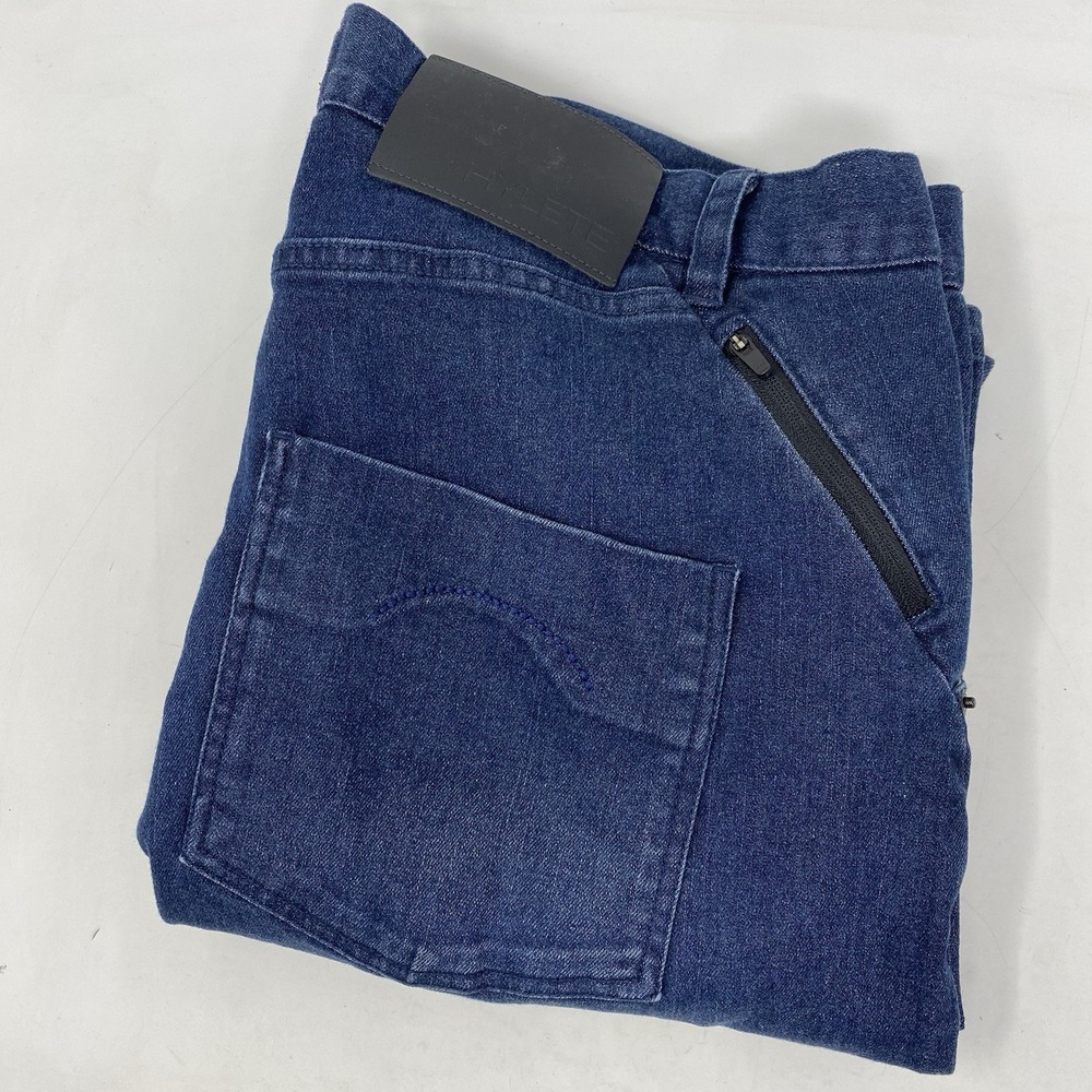 Hylete Performance Denim Jeans Mens 34x30 Dark Wash Stretch Straight Leg Pocket